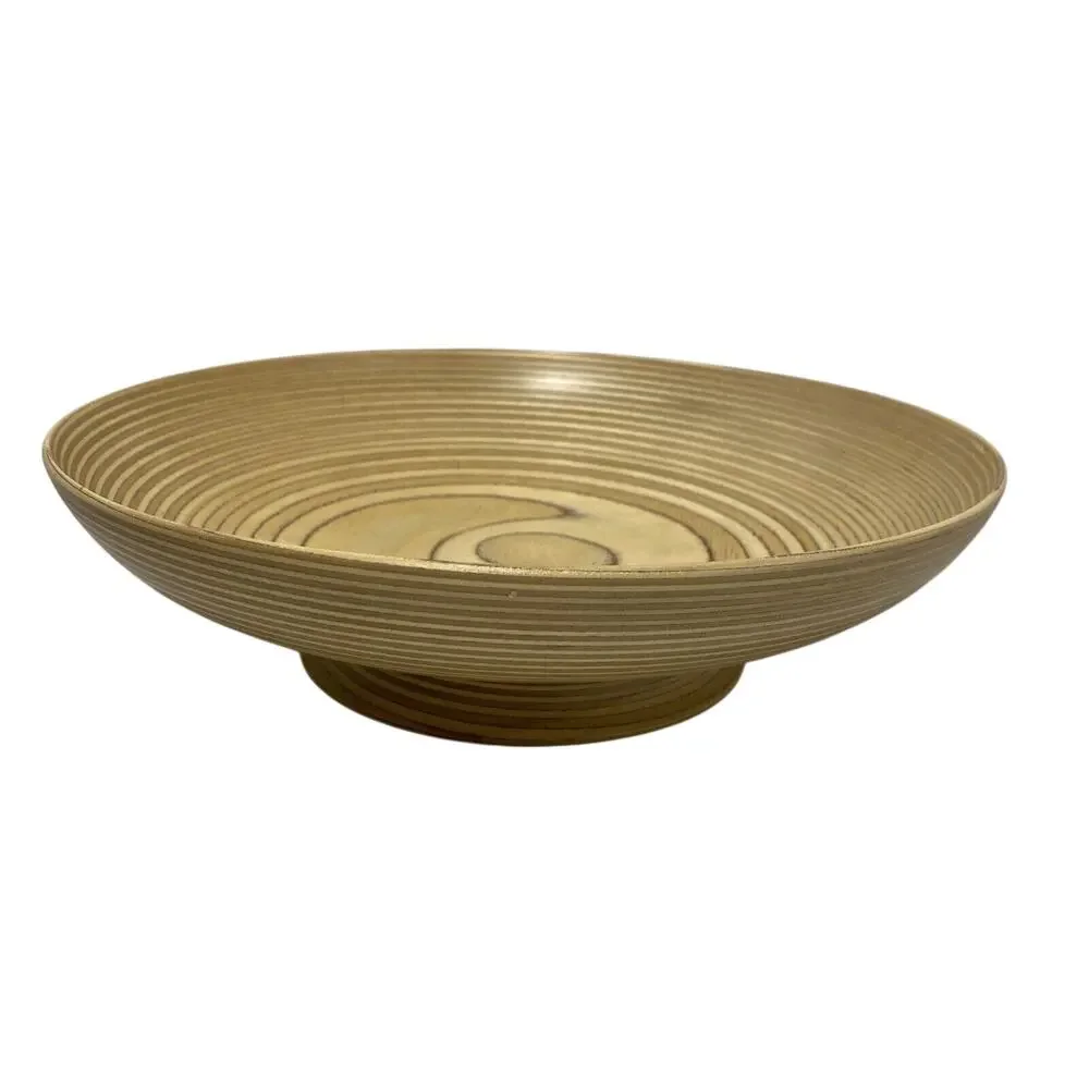 Vintage Paavo Asikainen Finlnd design turned wood console bowl centerpiece decor